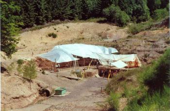 Grabungsstelle im Eckfelder Maar, Sommer 2001